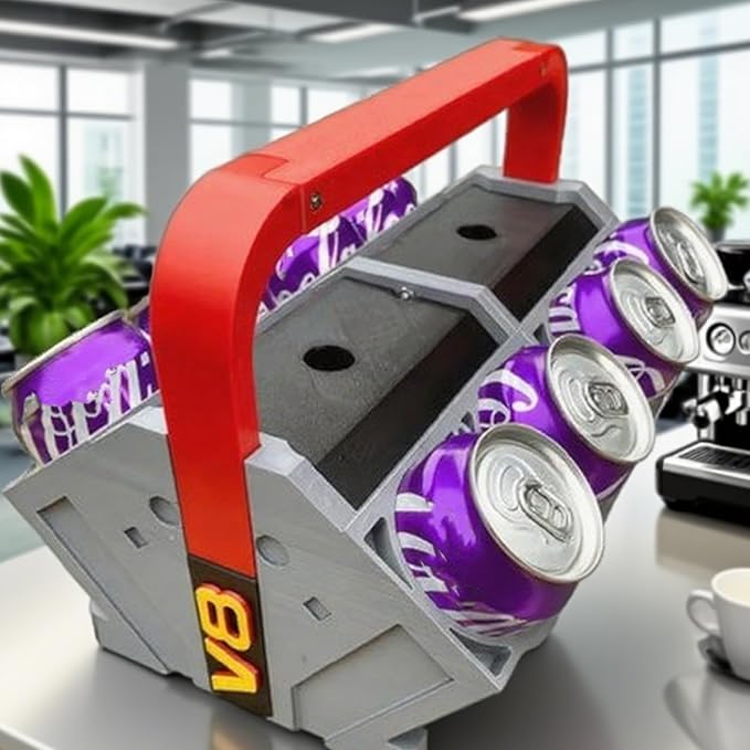 Car Engine Block Cooler Inspired Can Cooler Shaped Like Pistons,Perfect for Party Or Just A Great Gift for Your Family (6V)