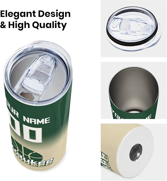 Custom Tumblers Stainless Steel Cup Personalized Basketball Insulation Travel Mug Add Your Name Number 20 oz Fans Gift for Men Women