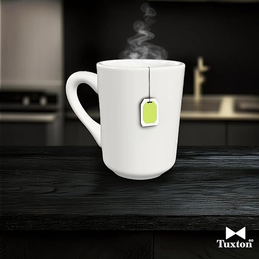 Tuxton China TRE-017 Tiara Mug, 8 oz., 3" Diameter x 3-7/8"H, Microwave and Dishwasher Safe, Oven Proof, Fully Vitrified, Ceramic, TuxCare, Healthcare, Reno/Nevada, American White/Eggshell, Pack of 36