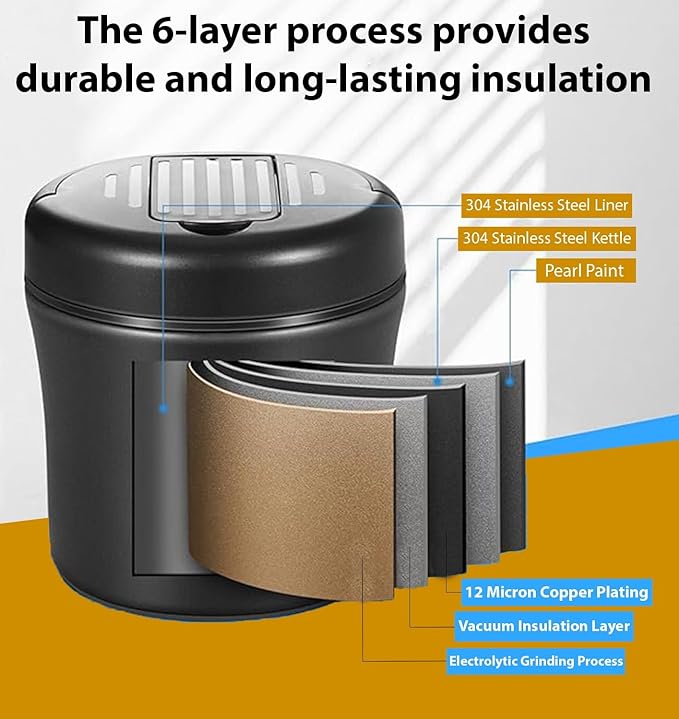 Thermo Food Jar For Hot Food - 40 OZ, Thermo soup containers With lid, Wide Mouth Vacuum Insulated Stainless Steel Leakproof Bento Box With Spoon,Black