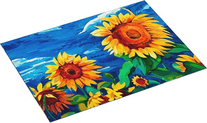 Sunflower Dish Drying Mat for Kitchen Counter Microfiber Super Absorbent Non-Slip Dish Drying Pad for Countertops Dishes Utensils Stylish Quick-Dry Machine Washable 18x24 Inch