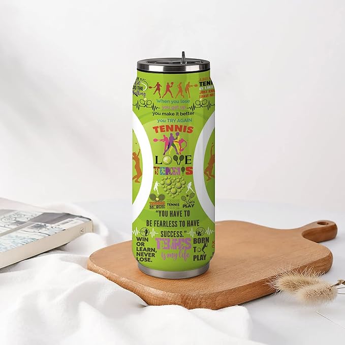 Tennis Tumbler Cup Travel Mug With Lid,Tennis Lover Birthday Gifts Stainless Steel Vacuum Coffee Mug Cup Tennis Gifts For Women Men 17 Oz