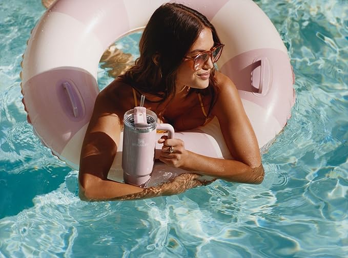 STANLEY Quencher H2.0 Tumbler with Handle and Straw 40 oz | Flowstate 3-Position Lid | Cup Holder Compatible for Travel | Insulated Stainless Steel Cup | BPA-Free | Peach Whip Gloss