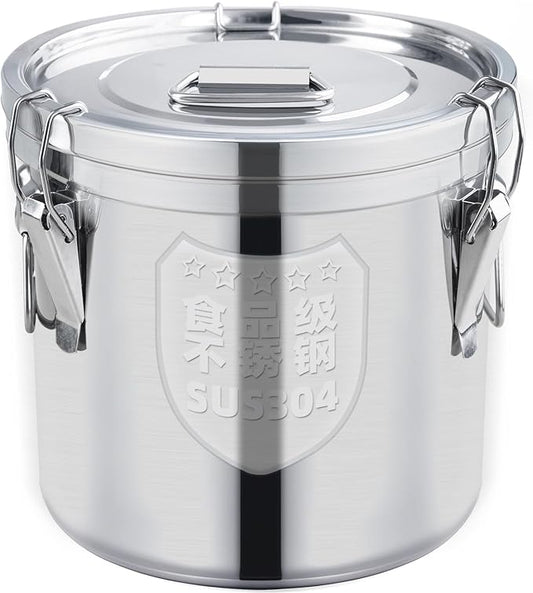 12L/3.2 Gal 304 Stainless Steel Food Containers 404 Oz Stainless Container with Lid and Lock Airtight Canister for Storage 304 Stainless Steel Food Storage Containers Stainless Bucket