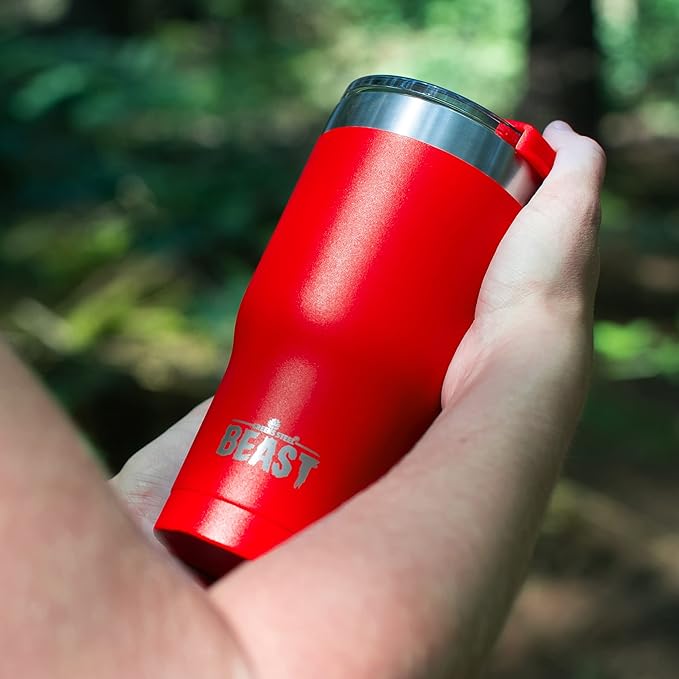 Beast 20 oz Tumbler Stainless Steel Vacuum Insulated Coffee Ice Cup Double Wall Travel Flask (Ladybug Red)
