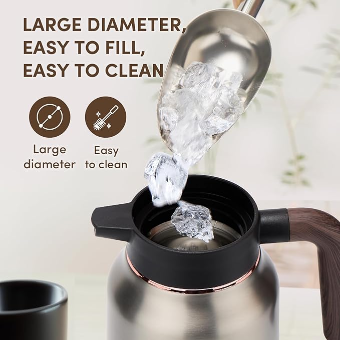 Vondior Coffee Carafe 51oz - 36 Hours Coffee Thermal- Insulated 304 Stainless Steel Hot Beverage Dispenser - Coffee Carafes For Keeping Hot/Cold Coffee, Tea, Water, Drink Dispenser for Parties