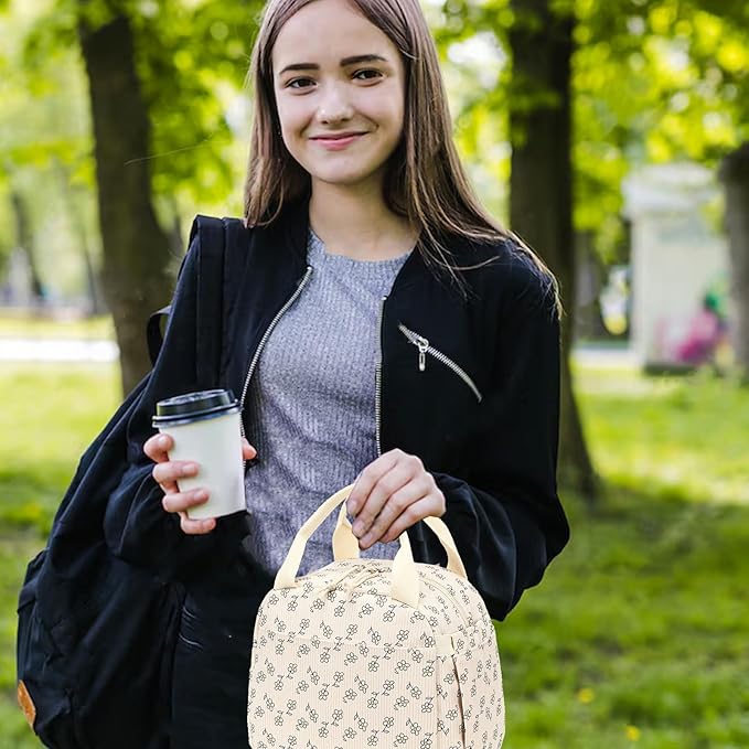 Bluboon Lunch Bag for Women Men Cute Corduroy Lunch Tote Bags Reusable Insulated Lunch Box Large Capacity Reusable Insulated Cooler for Work Picnic or Travel