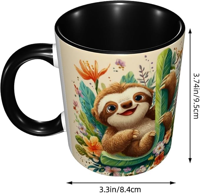Yrebyou Sloth Coffee Mug Funny Tea Cup Ceramic Mugs 11OZ with Handle Gifts for Women Men Home Office Decor