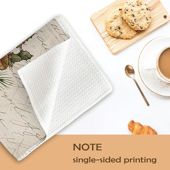 Christmas Kitchen Towels,Vintage Retro Santa Claus Dish Towels Set of 2,Christmas Kitchen Decor Tea Towels for Kitchen,Hand Towels for Bathroom,Gifts for Women,16×24 Inches