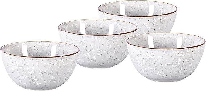 Stoneware Euro-Nordic 20pc Dinnerware Set, Shiny White With Speckled Effect