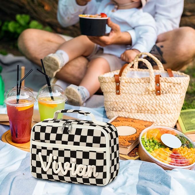 Personalized Insulated Lunch Bag with Name Custom Lunch Box 3-Lays Insulated Lunch Bag Tote for Travel Picnic Birthday