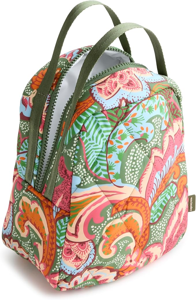 Vera Bradley Women's Featherweight Lunch Bag, Leaf Me Not Paisley, One Size