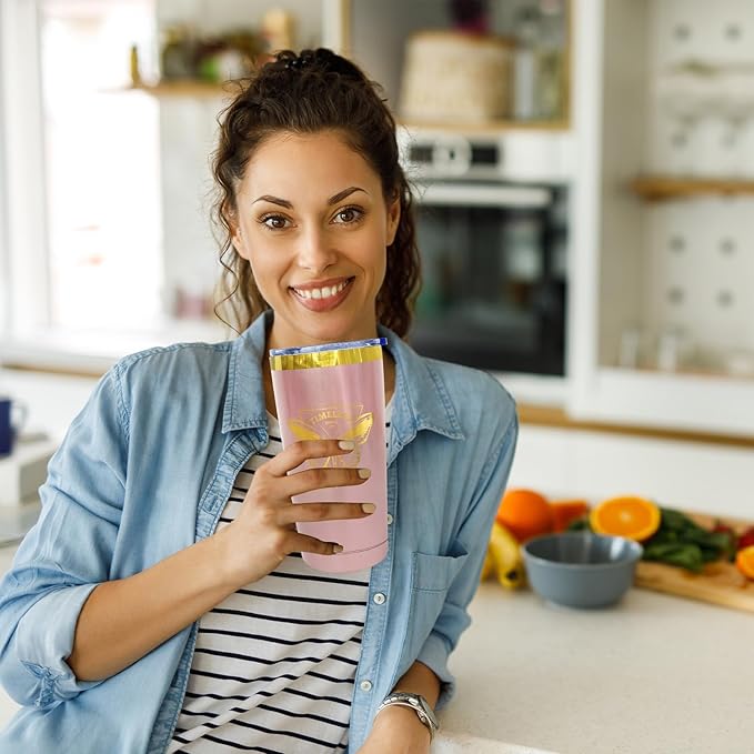 20 oz Tumbler Bulk 4 Pack Stainless Steel Tumblers with Lids and Straws, Double Wall Vacuum Insulated Travel Coffee Mug for Laser Engrave, Powder Coated Cups for Hot and Cold Drinks (Rose Gold,4 pack)