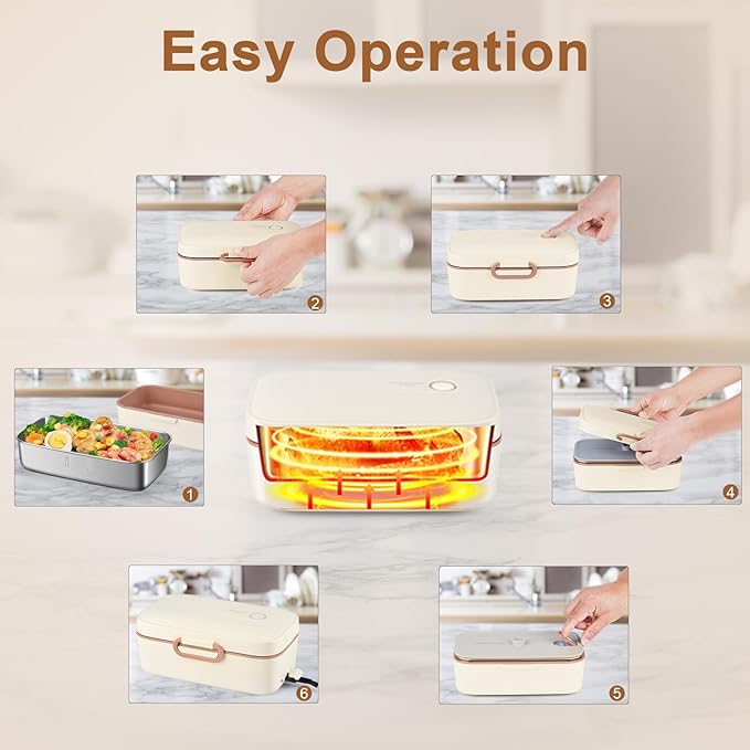 Vacuum Electric Lunch Box - Portable Heated Food Warmer Equipped with Vacuum Preservation for Adult Men and Women,1L Capacity 60W Fresh Keeping for Office Work Gym Home Use