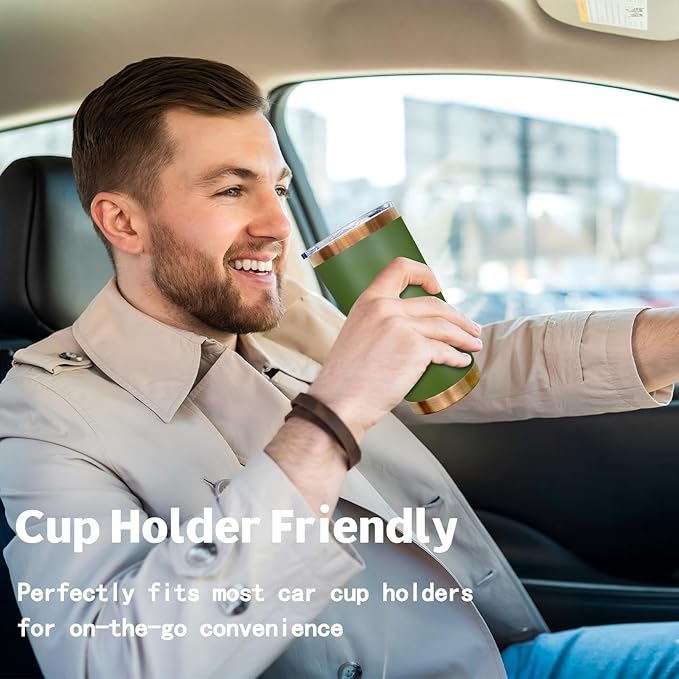 20 oz Tumbler Bulk 4 Pack Stainless Steel Tumblers with Lids and Straws, Double Wall Vacuum Insulated Travel Coffee Mug for Laser Engrave, Powder Coated Cups Hot and Cold Drinks (Army Green,4 pack)