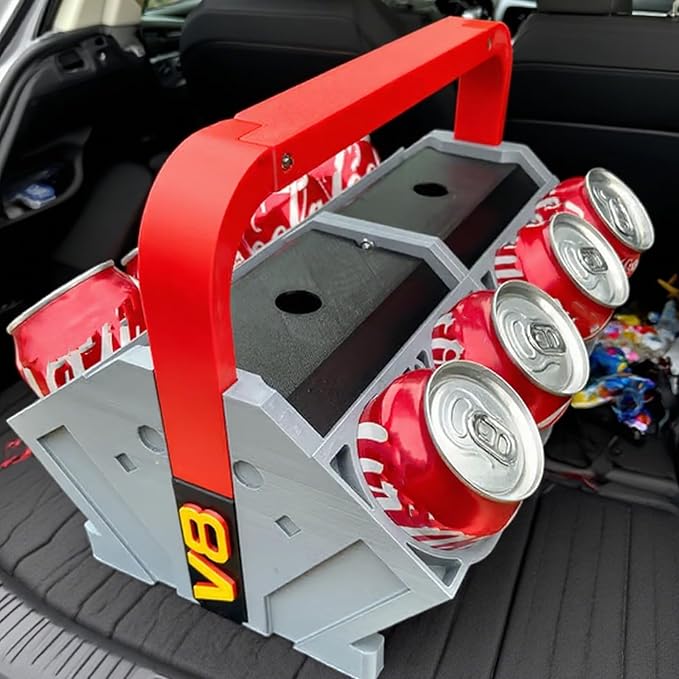 Car Engine Block Cooler Inspired Can Cooler Shaped Like Pistons,Perfect for Party Or Just A Great Gift for Your Family (4V)