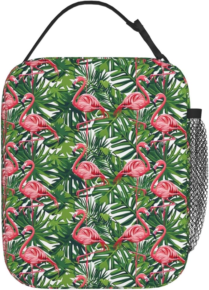Tropical Flamingo Lunch Box for Women Men, Insulated Lunch Box, Reusable Lunch Bag for Office, Work, Picnic, Travel