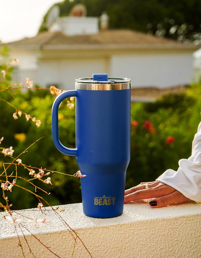Beast 42 oz Tumbler Stainless Steel Vacuum Insulated Coffee Ice Cup Double Wall Travel Flask (Royal Blue)
