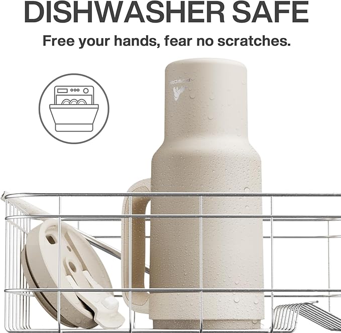 40 oz Tumbler with Handle, 2-in-1 Straw and Sip Lid, Leakproof, Dishwasher Safe, Insulated Stainless Steel Travel Coffee Mug, Keeps Cold for 34 Hours, Fits in Car Cup Holder (Oat)