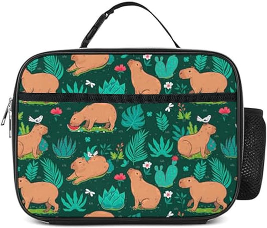Capybaras Lunch Bag Insulated Reusable Lunch Box Kids Girls Boys Cooler Thermal Tote Bag For Men Women School Work Picnic