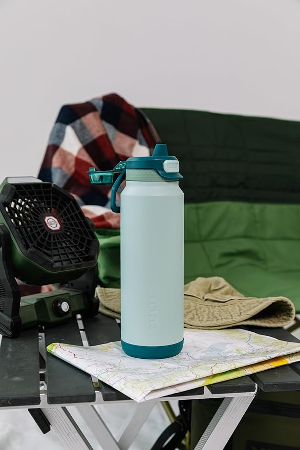 ZULU Powerfill Pro 40oz Stainless Steel Water Bottle with Quick Fill Lid, Triple Walled Vacuum Insulated Metal, Leak Proof Locking Lid, Sip and Chug, Reusable BPA Free, Evergreen