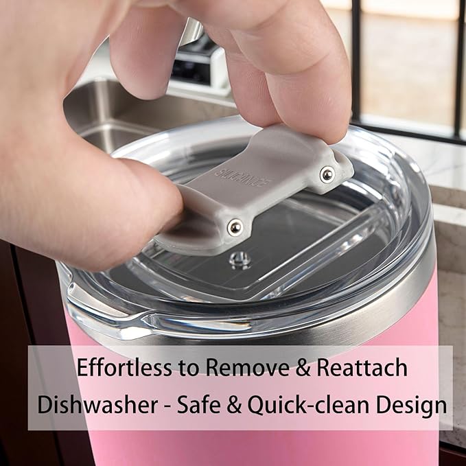 Spill Proof Peony Soft Touch Stainless Steel Reusable Insulated 20oz Tumbler With Lid Of MacSlider Tritan-Iced Cute Travel Durable Mugs - Dishwasher Safe Coffee Cups - Gifts for Women & Men - BPA-Free