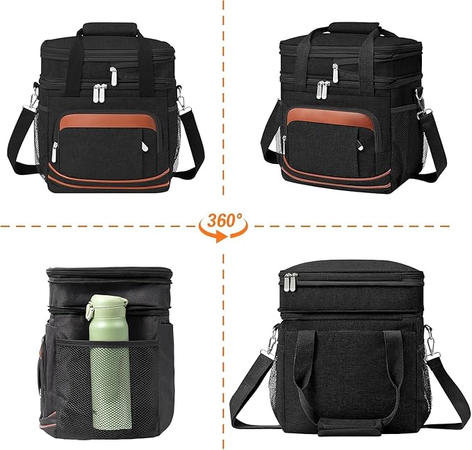 Beaulyn Construction Lunch Box for Men - Expandable Heavy Duty Lunchbox,Extra Large Lunch Bag with Adjustable Shoulder Strap for Worker Work Adults