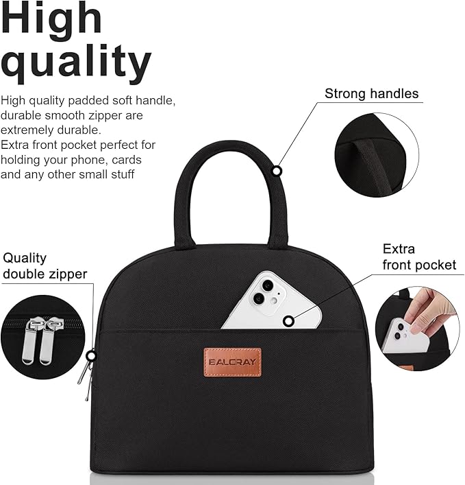 BALORAY Lunch Bag for Women Men Insulated Lunch Box for Adult Reusable Lunch Tote Bag for Work, Picnic or Travel