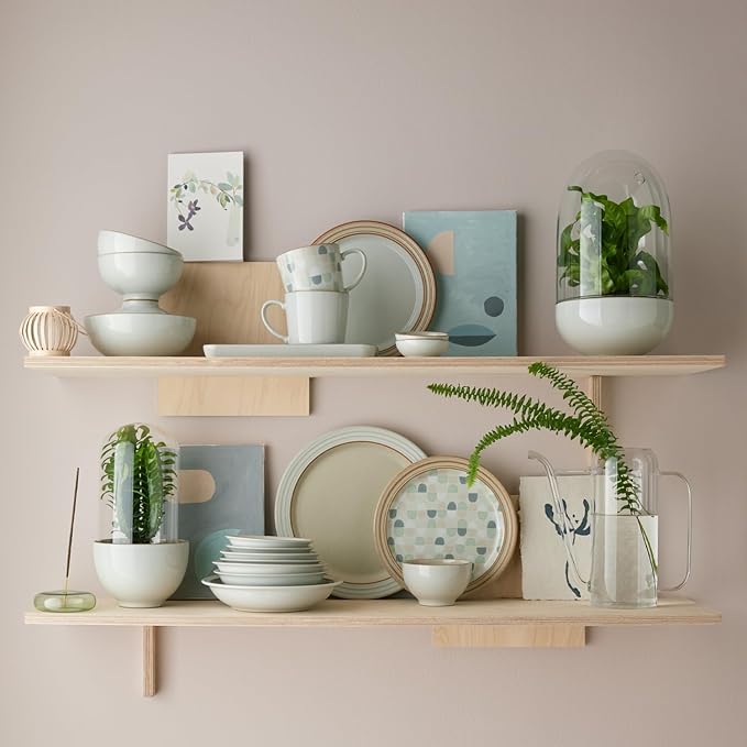 Denby - Heritage Atrium Dinner Set For 4-12 Piece Natural Ceramic Stoneware Tableware Set - Dishwasher & Microwave Safe - Scratch Resistant - 4 x Dinnerware Plates, Side Plates & Bowls For Everyday