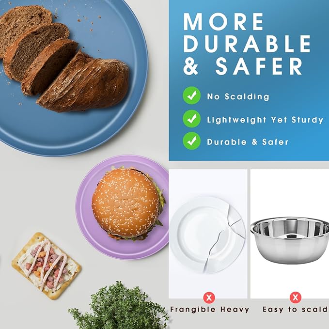 40-Piece Unbreakable Kids Dinnerware Set for Toddlers & Children, BPA-Free & Easy-Clean PP Plates and Bowls, Microwave & Dishwasher Safe, Complete Family Pack (Service for 8)