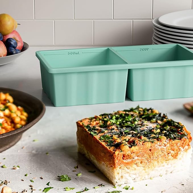 Silicone Freezer Tray for Soup Ice Cubes: 2-Cup Freezing Tray with Lid for Meal Prep - 2Pack Silicon Soup Portion Freeze Trays Make Stock Souped Ice Cube