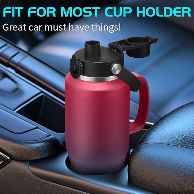 32oz 40oz Insulated Water Bottle with Handle, 32oz tumbler with Straw & Spout Lid for Hot 24h & Cold 48h, Stainless Steel Leakproof Hydro Travel Mug Flask, Purple Tumbler Cup Fits in Car Cup Holder