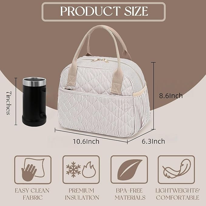 CAMTOP Lunch Box for Women Men Insulated Lunch Bag Lunch Tote Bag Leakproof Thermal Cooler Large Capacity for Travel Work School Picnic