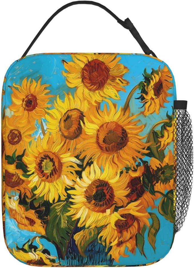 Sunflower Insulated Lunch Box for Women Men Sunflower Lunch Bag for Travel,or Fishing Polyester