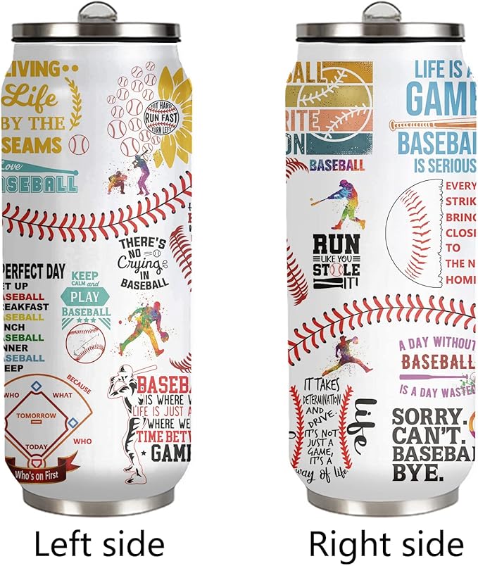 Baseball Tumbler Cup Travel Mug With Lid,Baseball Lover Birthday Gifts Stainless Steel Vacuum Coffee Mug Cup Baseball Gifts For Women Men 17 Oz