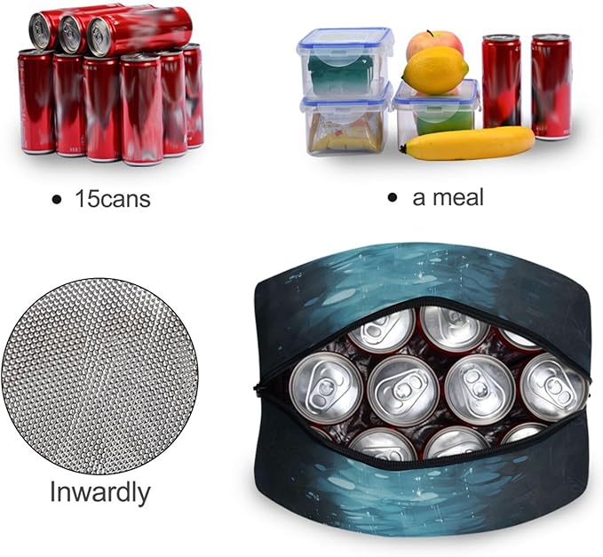 Sea Turtle Lunch Bag for Women Men Reusable Insulated Lunch Tote Bag for Office Work School Picnic Hiking