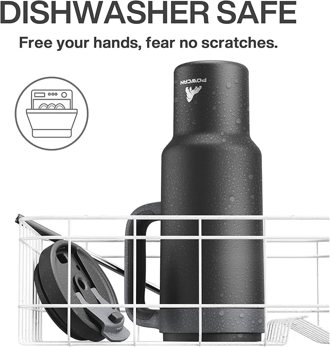 50 oz Tumbler with Handle, 2-in-1 Straw and Sip Lid, Leakproof, Dishwasher Safe, Insulated Stainless Steel Travel Coffee Mug, Keeps Cold for 34 Hours, Fits in Car Cup Holder (Midnight)