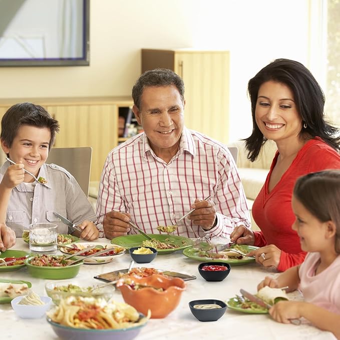 Wrova 6 pack small wheat straw bowls 5oz,alternative plastic dipping bowls,unbreakable dessert bowls microwave and dishwasher safe for dessert,sushi,condiment (Classic Series)