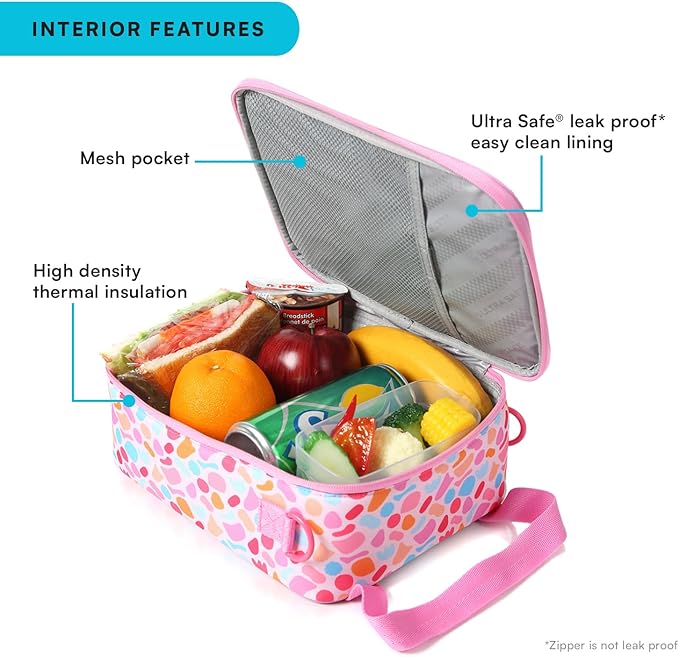 Arctic Zone Urban Lunch Box Combo with 210g Ice Pack and Sandwich Container, Tutti Fruiti