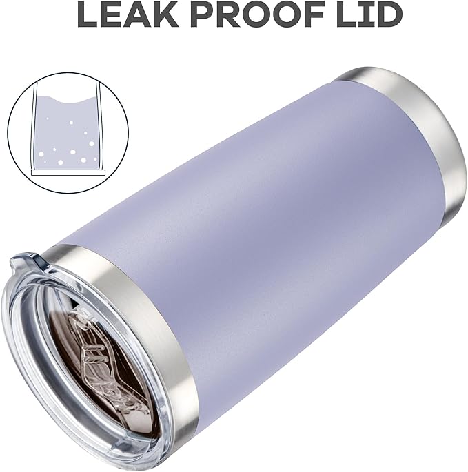 20 oz Tumbler with Lid Stainless Steel Insulated Tumblers Bulk Double Wall Vacuum Cups Powder Coated Travel Mug Keep Drink Cold and Hot, Cosmic Lilac, 8 Pack