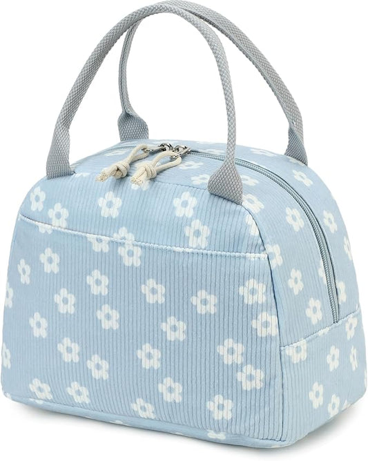 Bluboon Lunch Bag for Women Men Cute Corduroy Lunch Tote Bags Reusable Insulated Lunch Box Large Capacity Reusable Insulated Cooler for Work Picnic or Travel