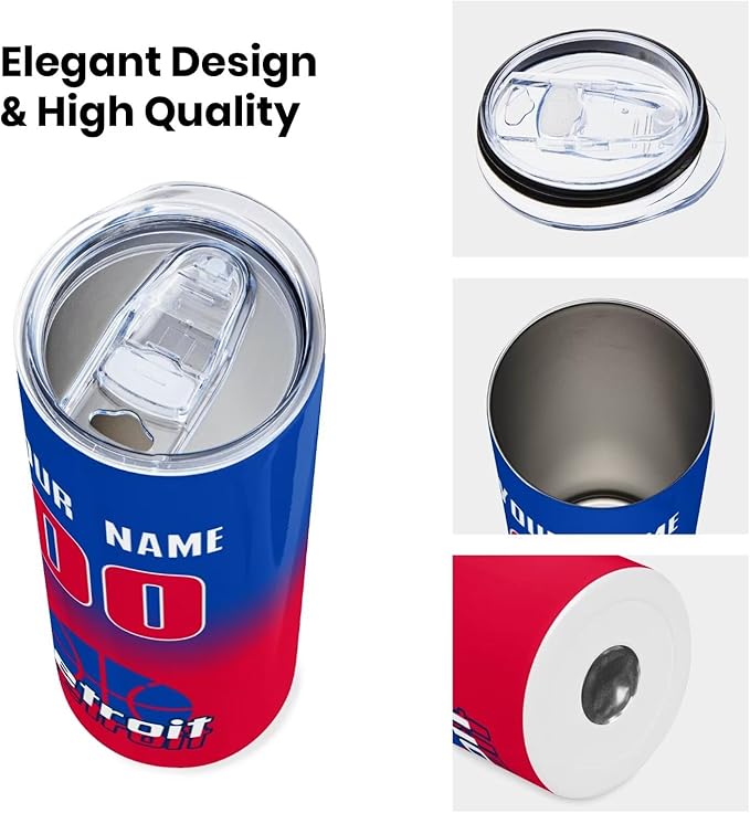 Custom Tumblers Stainless Steel Cup Personalized Basketball Insulation Travel Mug Add Your Name Number 20 oz Fans Gift for Men Women