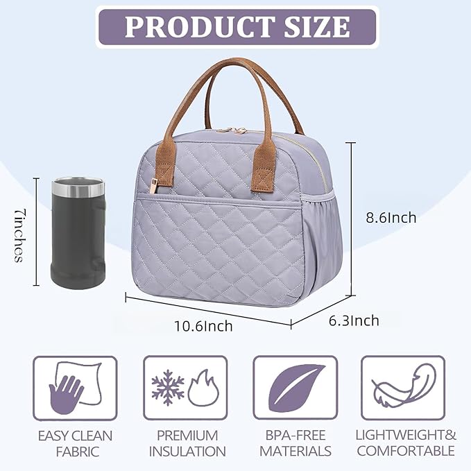 CAMTOP Lunch Box for Women Men Insulated Lunch Bag Lunch Tote Bag Leakproof Thermal Cooler Large Capacity for Travel Work School Picnic