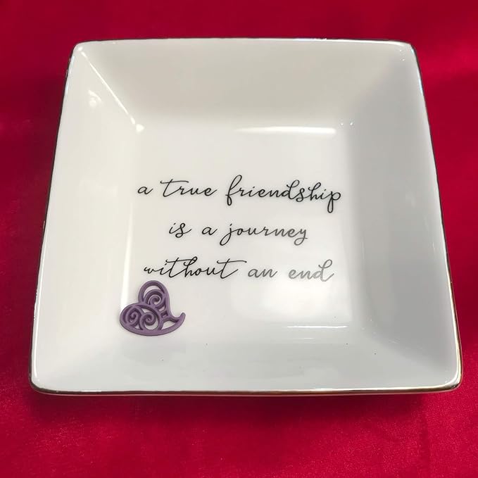 Simply Charmed Best Friend Gift for Women - Sentimental Gift - Birthday Gift for Friend - Ceramic Ring Dish for Her Jewelry