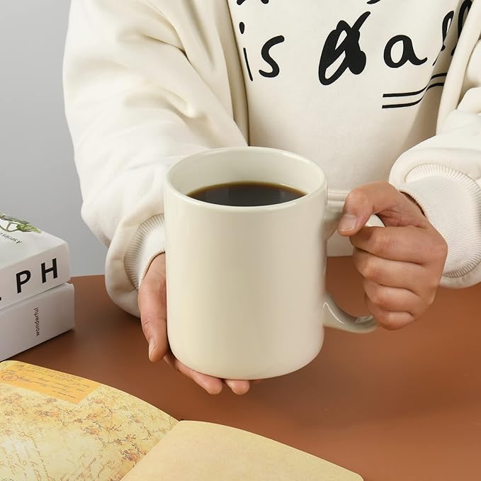 29oz Extra Large Ceramic Coffee Mug with Handle for Office and Home (29ozCream)