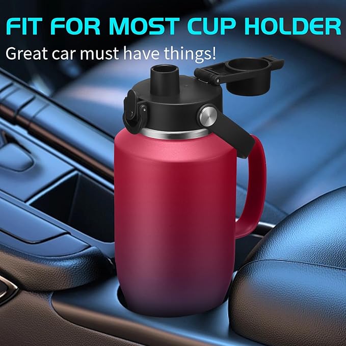 40 oz Tumbler with Handle, Insulated Water Bottle with Straw - Auto Spout Lid, Carrier Pouch, Purple Metal Thermal Hydro Travel Coffee Mug Flask for Car Cup Holder, Keep Cold 48H Hot 24H
