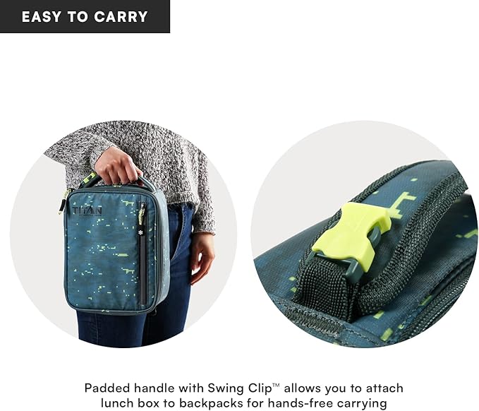 Titan Fridge Cold Upright Lunch Box With 2 250g Ice Walls®, Pixel Camo