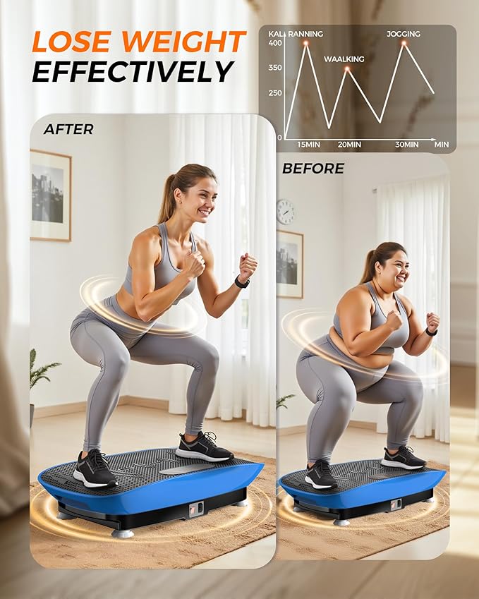 Vibration Plate Exercise Machine, Fitness Platform Shaking Full Body, Vibration Plate for Lymphatic Drainage,Motor Speed Control , Home Training Equipment for Weight Loss & Toning