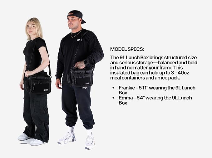 WOLFpak 9L Mini Tactical Lunch Box Cooler Bag - Water-Resistant 1000D Fabric, Insulated, Multiple Pockets, MOLLE & Patch Panel, Ideal for Work, Gym, Hiking (MegaFit Iron Gray)