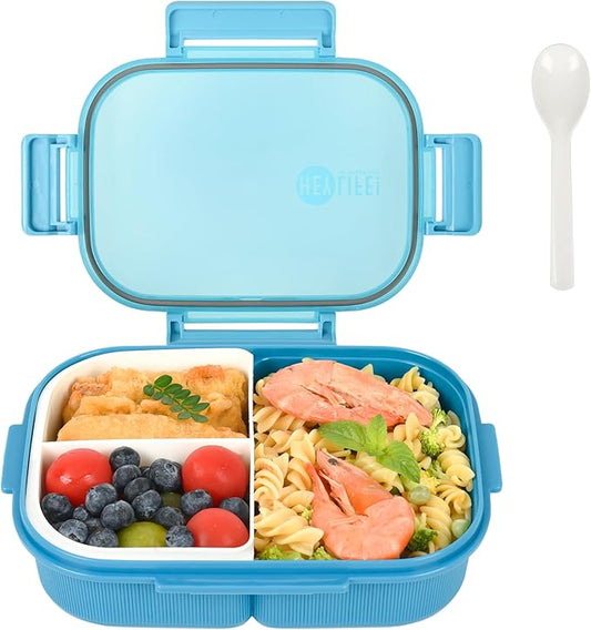 Bento Box with Removable Compartments for Adults & Kids - 1000ml Leak Proof Lunch Box with Utensils, BPA-Free, Microwave & Dishwasher Safe, Portable(Blue)